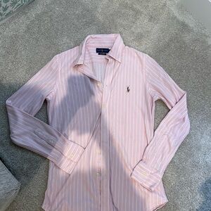 Ralph Lauren Pink Striped Button-Up Shirt